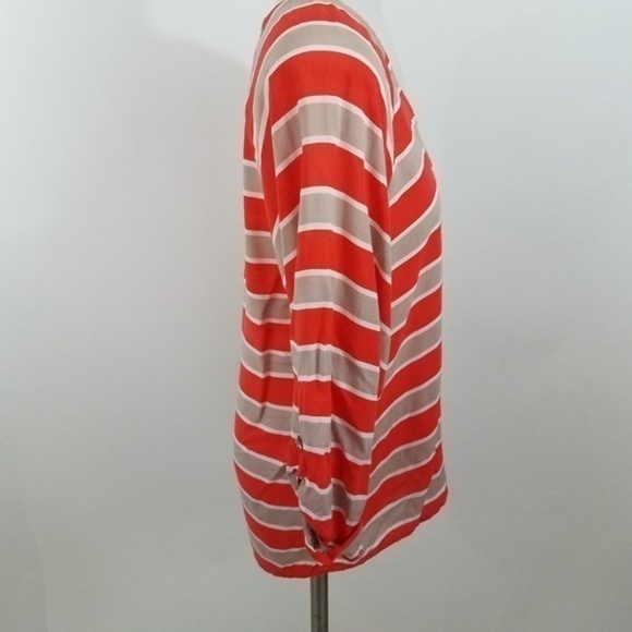 ~ Splendid top striped orange beige cuff‎ scoop S - Picture 3 of 7